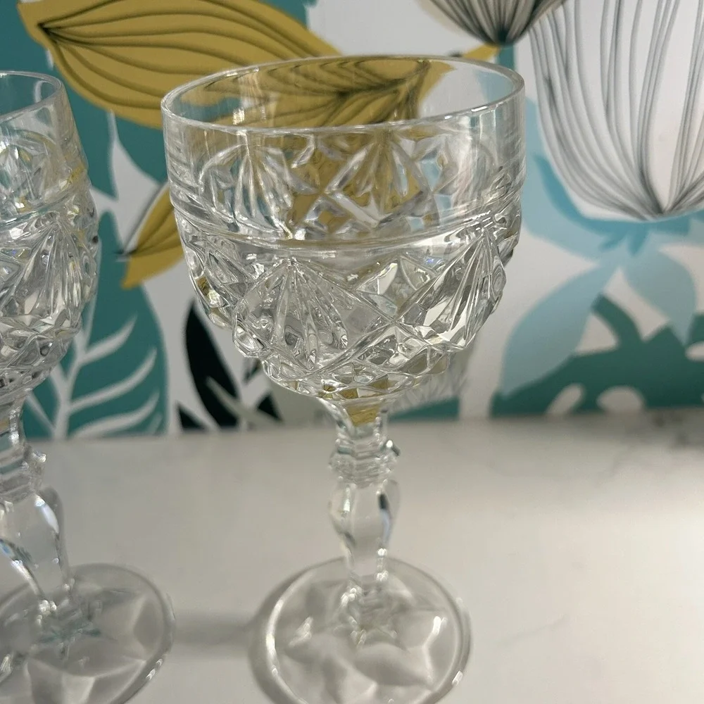 Set Of 2‎ Action Industries Ai-2 Crystal Wine Glass Goblet Stemware Diamond